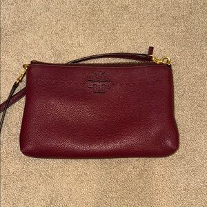 Tory Burch Deep Red Leather Crossbody